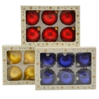 Bombki szklane 6szt 80mm gładkie mix